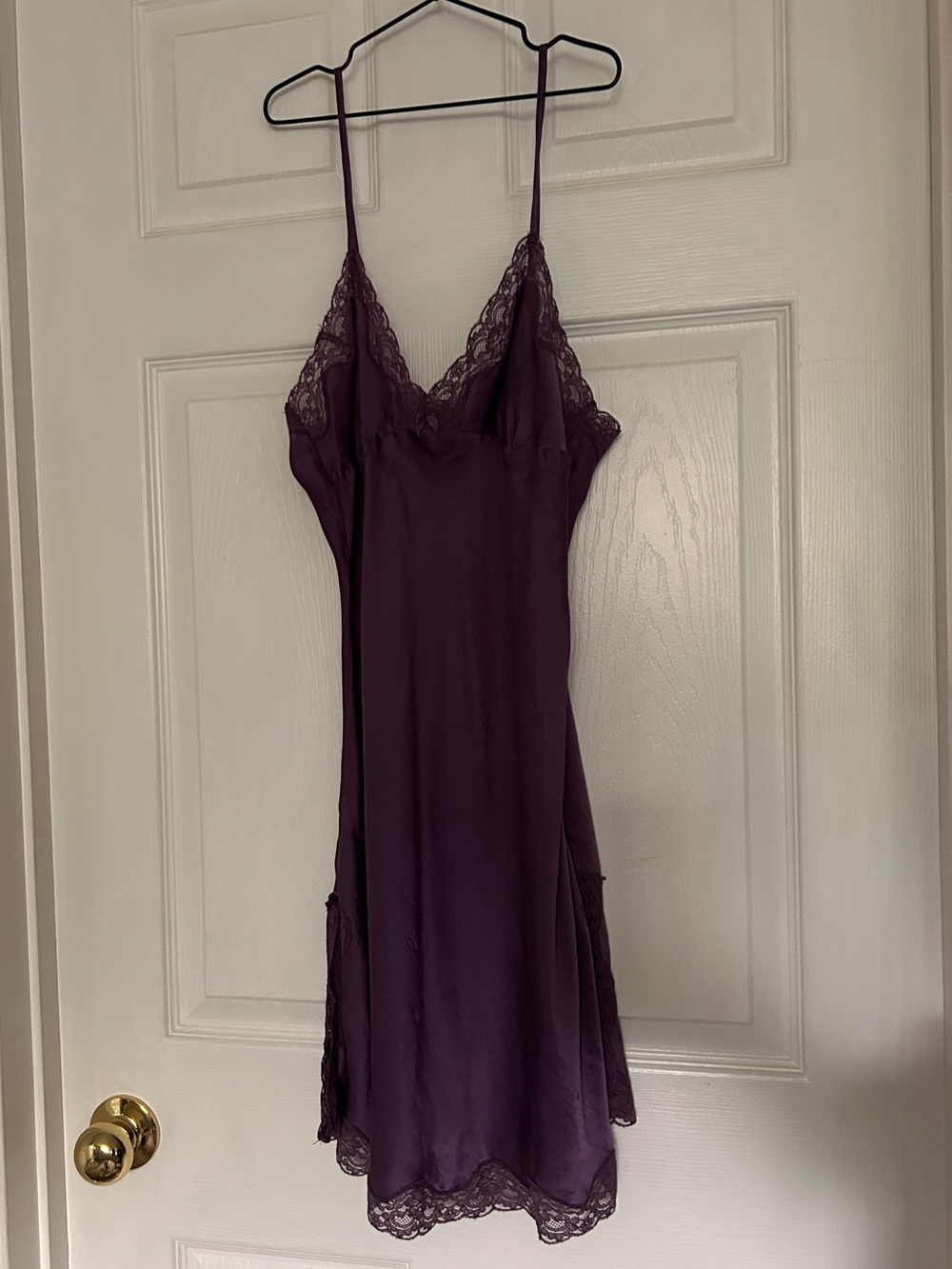 Purple Lace Trim Slip Dress